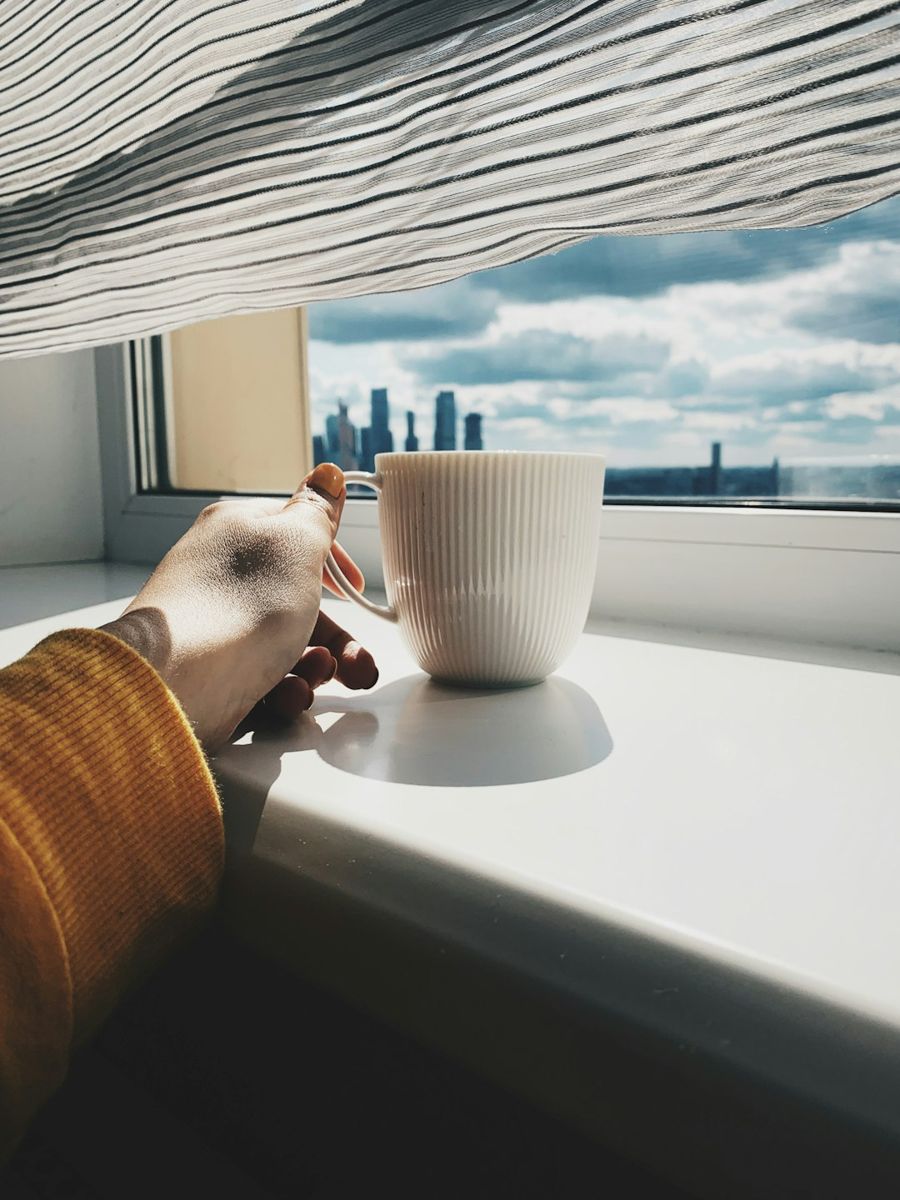 Morning coffee by the window